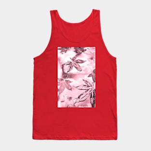 Pink Metallic Leaves Tank Top